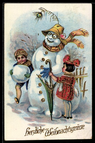 Carte postale bonhomme - , de