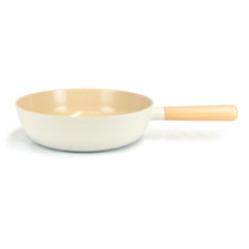 Open Box, Neoflam FIKA Nonstick 10" Stir Frying Wok Pan with Wood Handle