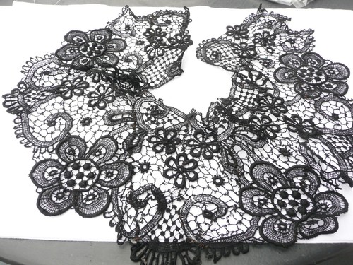 Col ancien dentelle noire - dentelle,