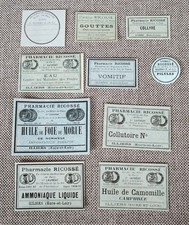 Ancien Vintage 10 Étiquettes