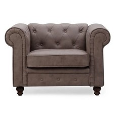 Fauteuil Design "Chesterfield" 110cm Marron Vintage