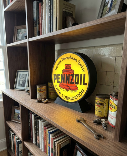 Enseigne lumineuse pennzoil - enseigne,