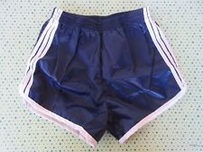 Short NYLON épais vintage bleu marine polyamide shiny brillant 80's sport 1 S