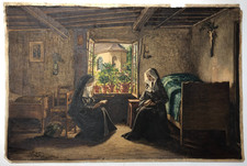 1870 Aquarelle Religieuse
