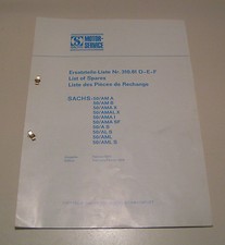 Catalogue De Pièces Détachées SACHS Moteur 50/ AM - Édition 1974