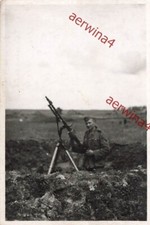 Soldat De Fliegerwache Avec MG-34 Sur Trépied À Slobyrewo Russie Front Est