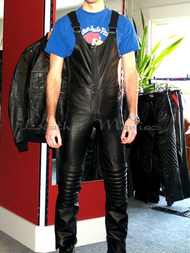 Leder latzhose pantalon - pantalon, de