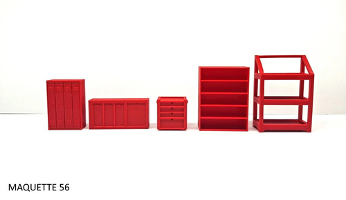 Lot meubles rouges - 1/43, pour