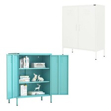 Makika Armoire à Casiers Acier Casier Meuble Rangement 102x80x35 cm