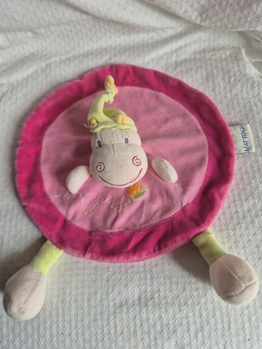 Doudou plat rond hippopotame