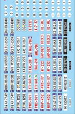water decal various license plate Belgian Italy Germany 1/18
