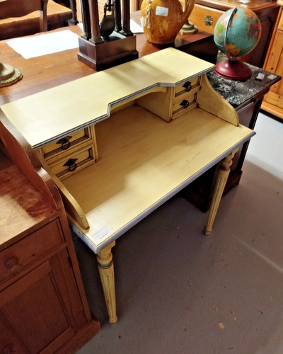Secretaire bois peint jaune - bois,