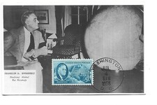 CARTE MAXIMUM  ETATS UNIS  FRANKLIN ROOSEVELT  1955
