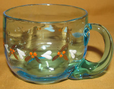 Ancien verre chope bleue