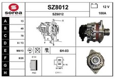 ⭐ Alternateur SNRA SZ8012 SUZUKI JIMNY Véhicule tout terrain fermé