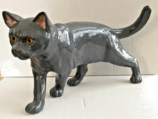 Beswick Cat Figurine, British Blue-Gray Shorthair  Connoisseur Collection