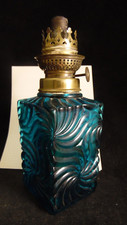 Baccarat Crystal Kerosene Lamp Multiple Rosaces Blue Color