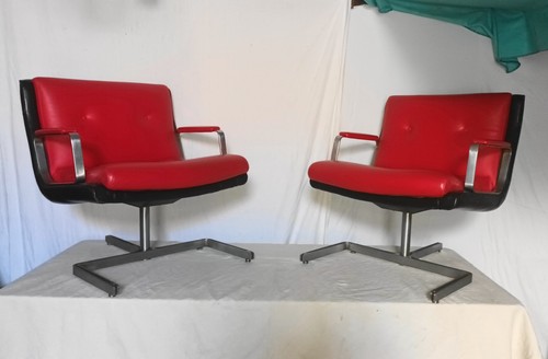 Paire fauteuil cuir - de,