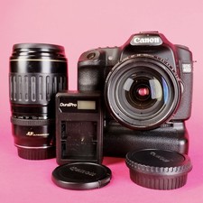 Canon EOS 40D DSLR Camera + 2 Lenses + Grip 4GB CF Card Tested Working