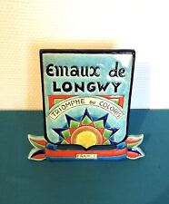 LONGWY Enamel Advertising Display Plate Coat of Arms Triumph of Color