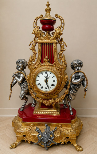 Pendule lyre aux - , angelots