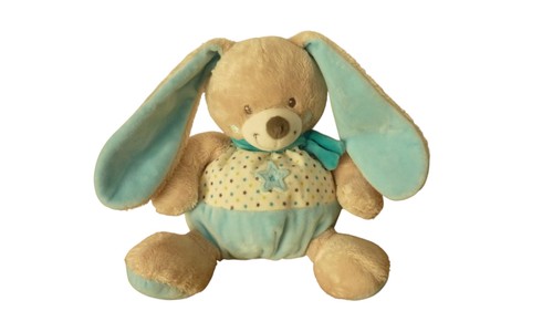 Peluche lapin turquoise mots - turquoise,