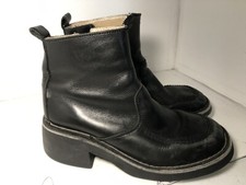 Kickers Platform Shoes Vintage Y2K Moccasins Black Leather EU 39 US 8.5-9