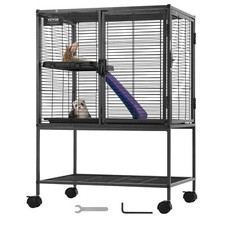 VEVOR Cage à furet roulante 2 niveaux métal pour petits animaux 865mm avec rampe