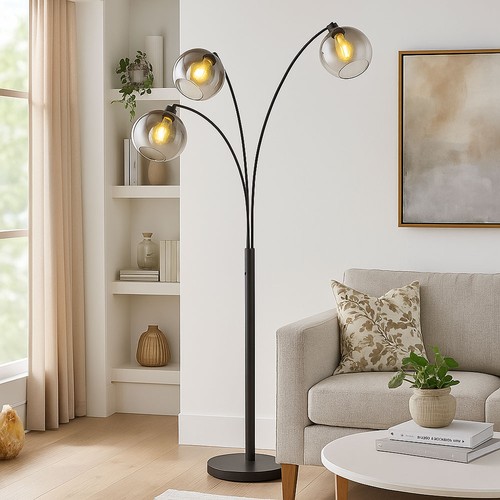 Lampe sur pied arc flammes - sur,