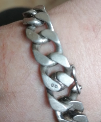 Gourmette argent homme avec - argent,