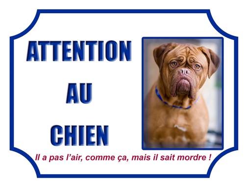 Plaque attention chien - au,