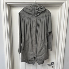 Comptoir Des Cotonniers Jacket Women's XS / Small Grey Cotton Long Sleeved Coat