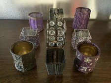 Lot de 9 Photophores ou Porte-Bougies Fantaisie. Vintage 