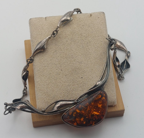 Ancien collier pierre ambre - ancien, collier,
