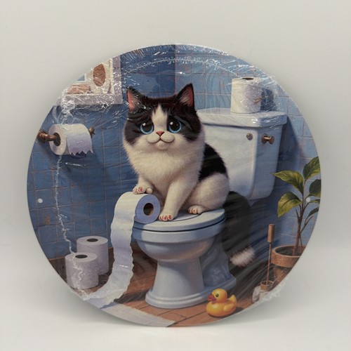 Plaque murale chat papier - chat, wc