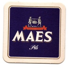 Sous Bock square cardboard: Belgian beer Maes Pils, Anno 1880
