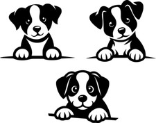 *  1 Sticker Chiot - 14cm  -