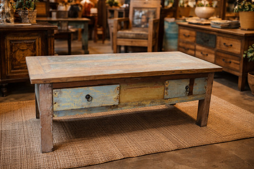 Table basse vintage bois - basse, en