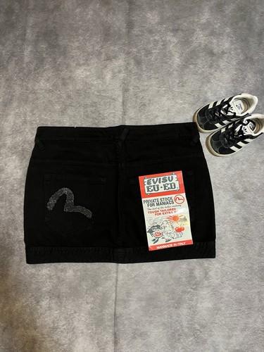 Evisu black mini skirt - mini,