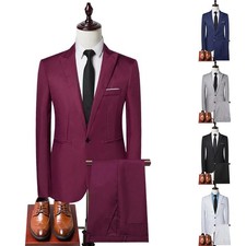 Ensemble de costume deux pièces élégant pour hommes veste à revers un bouton