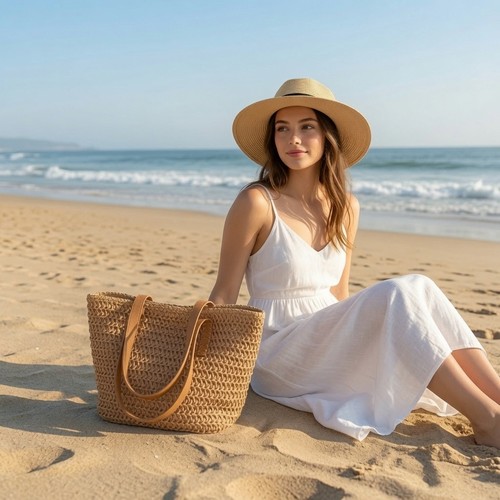 Sac cabas paille - cabas,