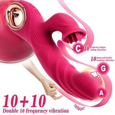 2IN1 Vibromasseur Gode Vibrant Point G Femmes Clitoris Massager Jouets Sexuels