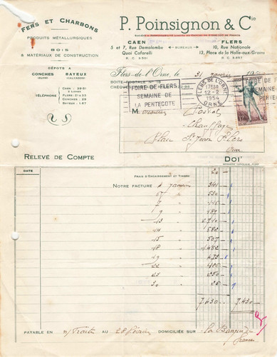 Vieux papier ancienne facture - ancienne,