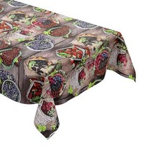 Nappe de Table en Toile Cirée Fruits sur Bois BF10 Carré Rond Oval