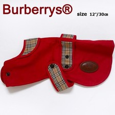 Burberrys Nova Check Red Dog Jacket Dog Coat Dog Wear taille 12" 30cm Z6