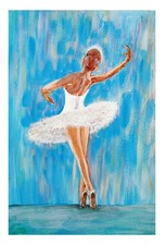 Peinture danseuse de ballerine femmes décoration murale peinture acrylique...