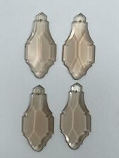 Lot de 4 Pampilles Gouttes en Cristal Moulé Jaune Ambré pour Lustre