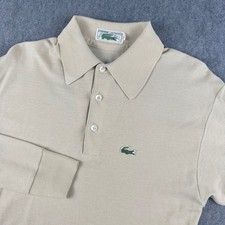 Vintage Chemise Lacoste Long Sleeve Polo Shirt Mens Crocodile Logo 60s 70s Rare