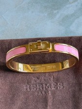 Hermes Mini Clic H Clac Bracelet Pink Pink Gold Hardware Size PM 17cm