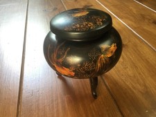 Magnifique pot à thé laqué japonais carpes koï poissons